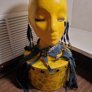 Denim Bib choker jewelry set